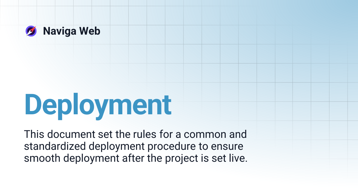 Deployment | Naviga Web