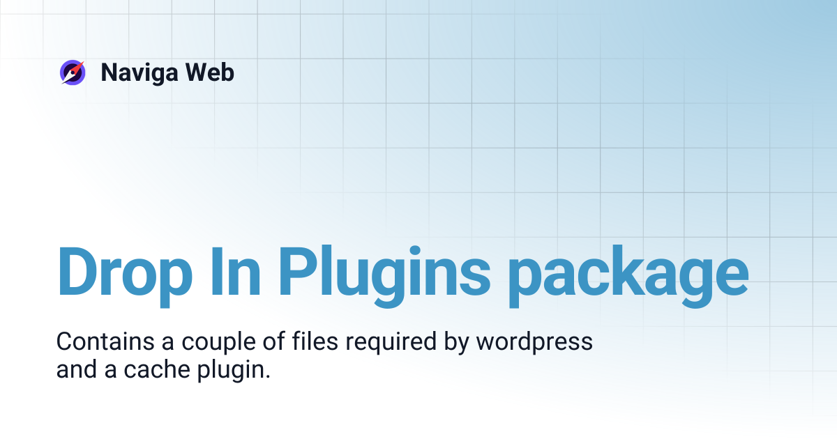 Drop In Plugins package | Naviga Web