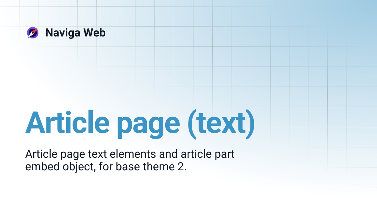 Article page (text) | Naviga Web