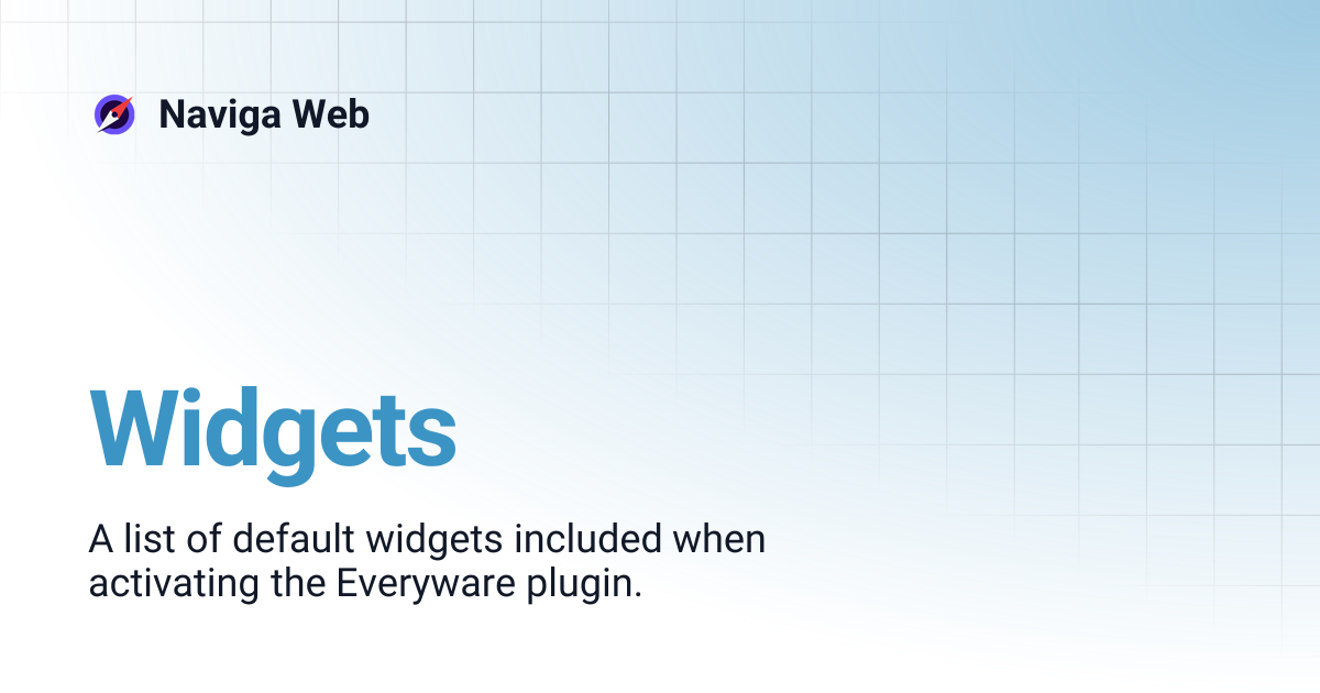 Widgets | Naviga Web