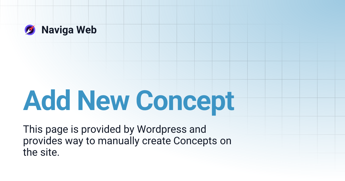 Add New Concept | Naviga Web