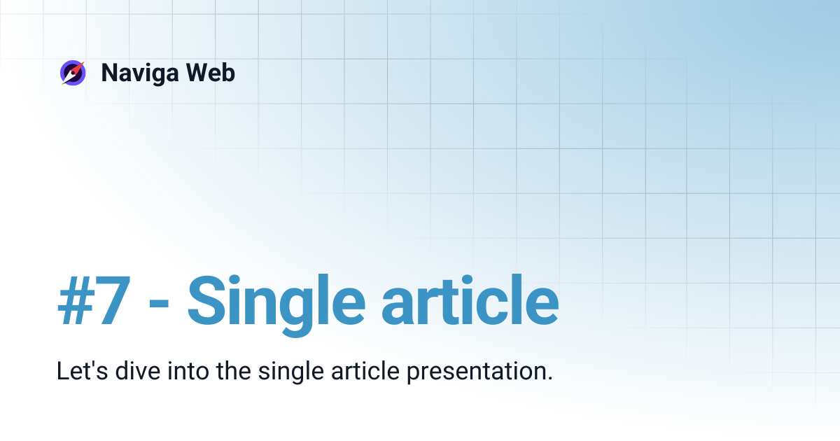 #7 - Single article | Naviga Web